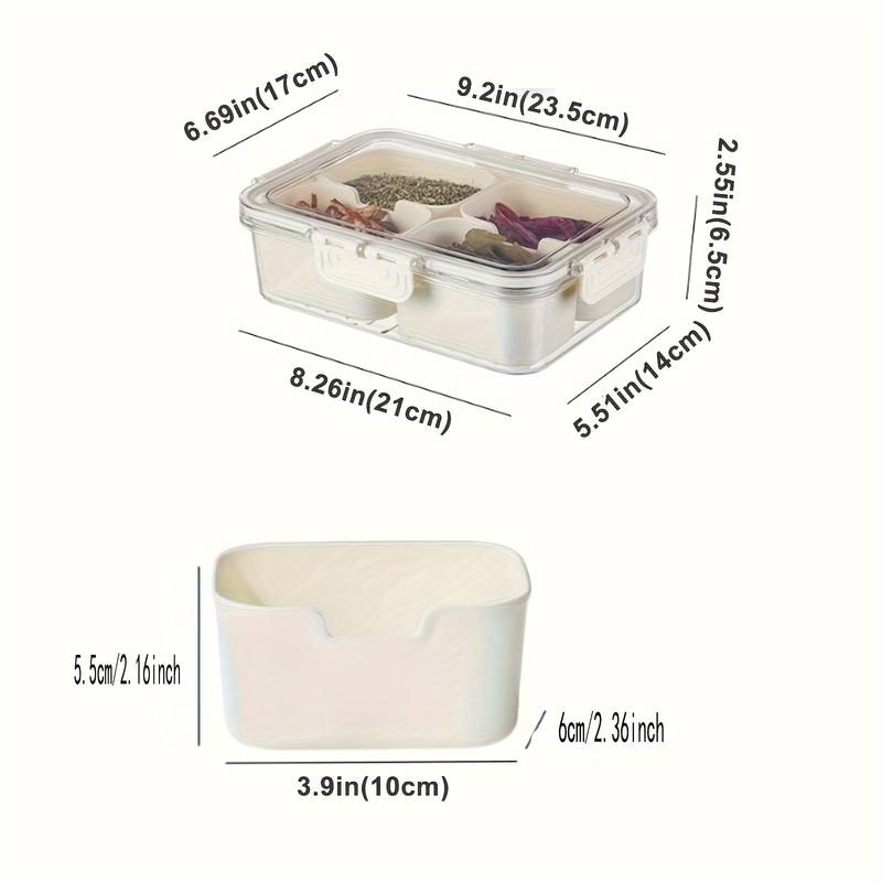 1pc Divided Serving Tray With Lid And Handle,Portable Plastic Veggie  Tray,Party Platter,Food Storage Container Box With 4/8 Compartments,for  Candy, Fr